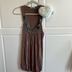Metallic studded beaded top